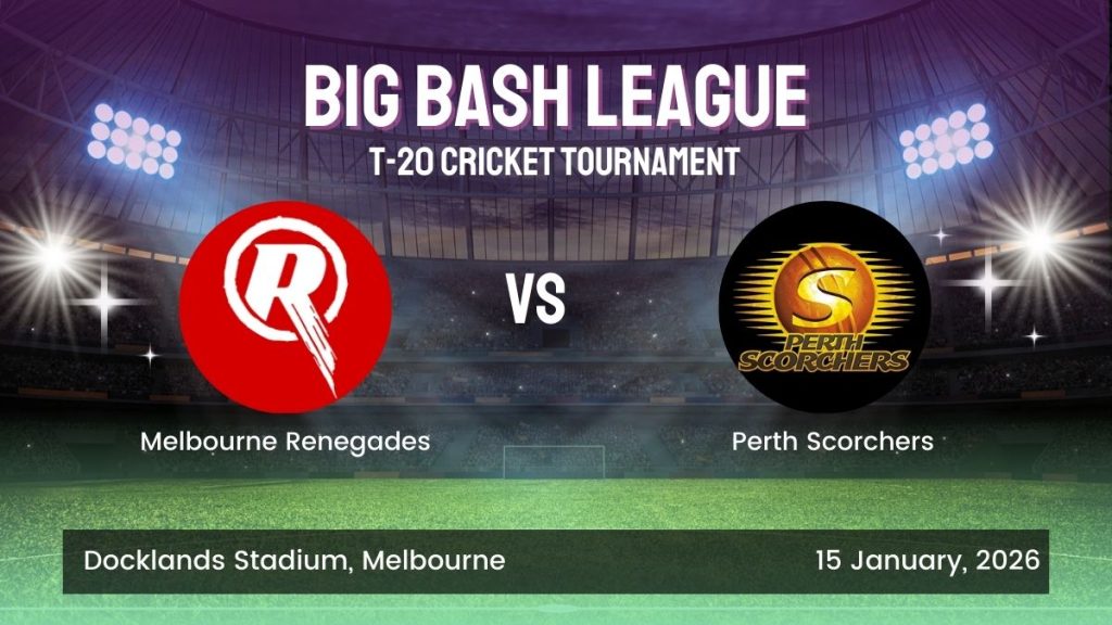 BBL ID Login ID WINMATCH365 Melbourne Renegades vs Perth Scorchers